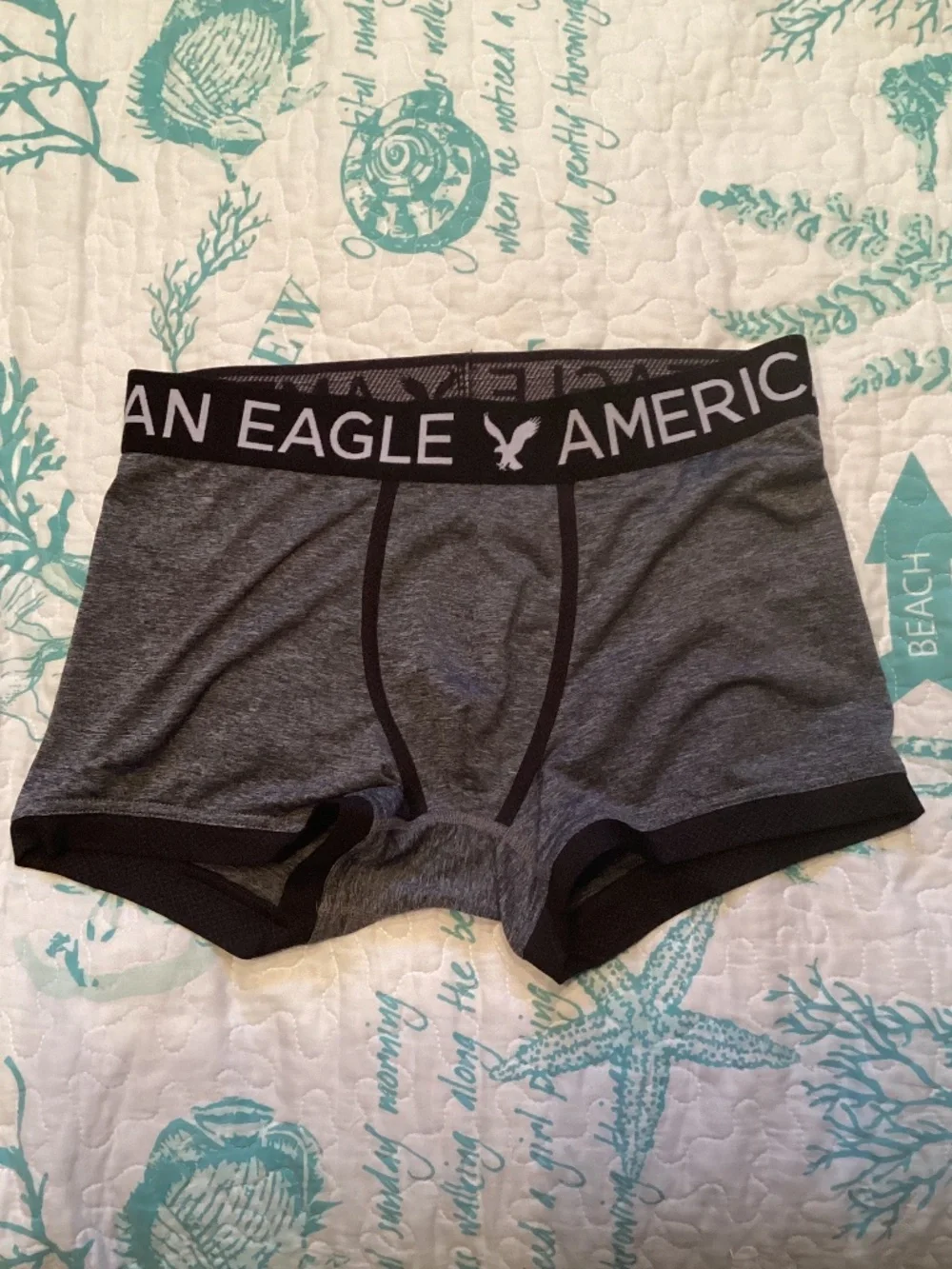 American Eagle gray and black medium trunks
